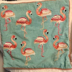 Whimsical Flamingo 🦩 Throw Pillows Cover 18 ” 2 Accent Pillow Covers